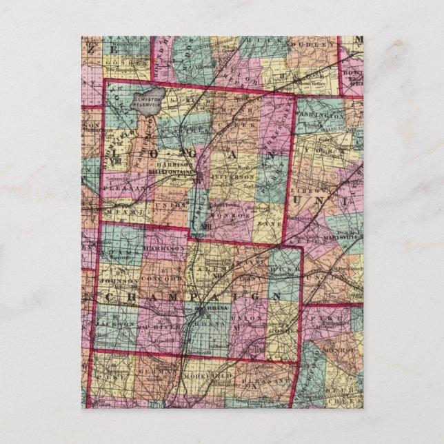 Ohio Landkreise 2 Postkarte (Vorderseite)