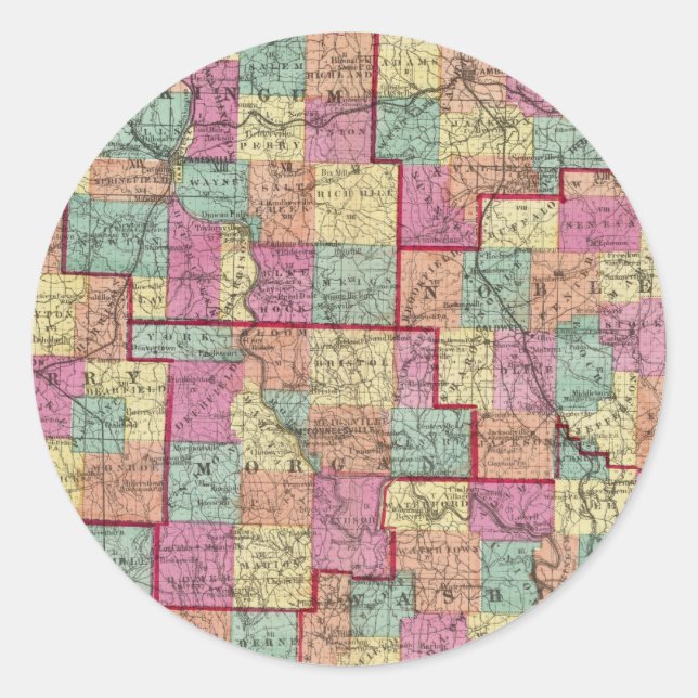 Ohio Landkreises Runder Aufkleber (Vorderseite)