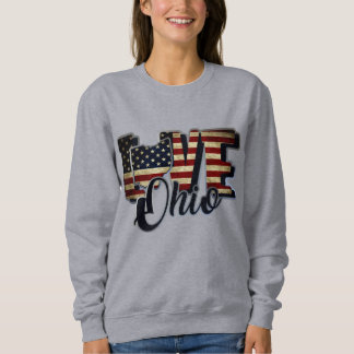Ohio Liebe American Flag Star and Streifen Sweatshirt