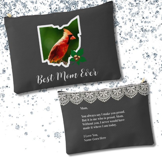 Ohio Mama Kardinal und Buckeyes Muttertag Zubehörtasche (Von Creator hochgeladen)