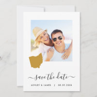 Ohio Map Foto Wedding Save the Date Card