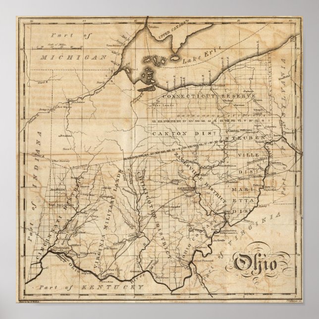 Ohio Map Poster (Vorne)