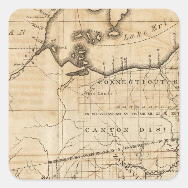 Ohio Map Quadratischer Aufkleber (Vorderseite)