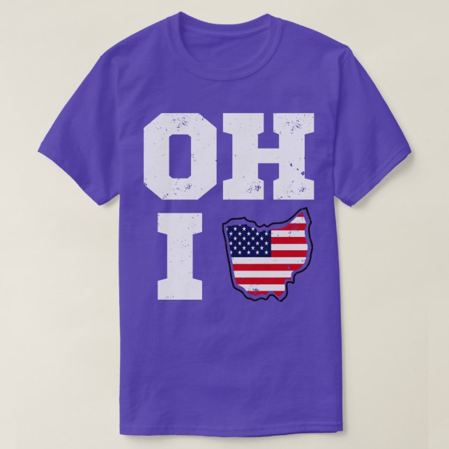 Ohio Map Staat USA Flag T-Shirt (Design vorne)
