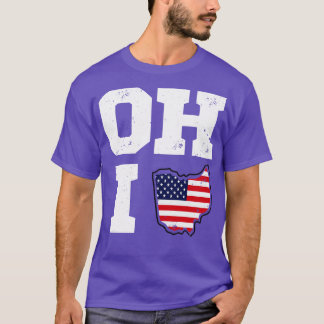Ohio Map Staat USA Flag T-Shirt