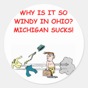 Ohio michigan Witz Runder Aufkleber