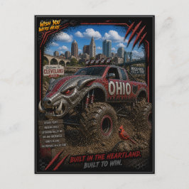 Ohio Monster Truck Gelände Kunst Postkarte