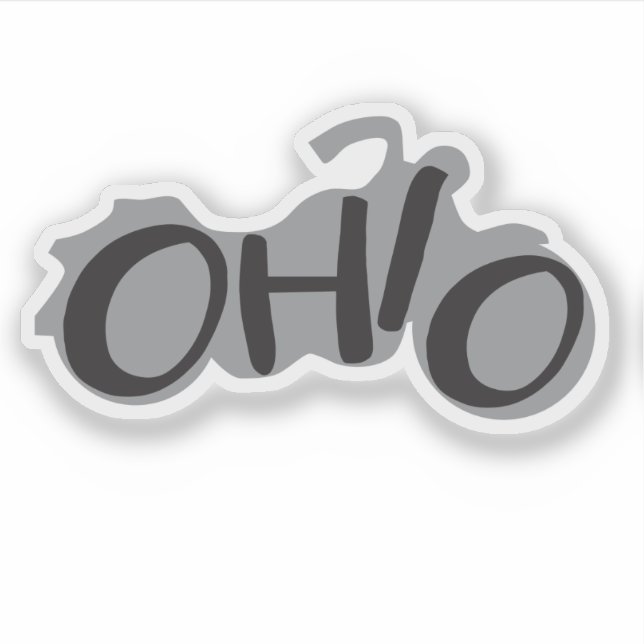 Ohio Motorrad-Design mit Staat-Namen Aufkleber (Vorderseite)