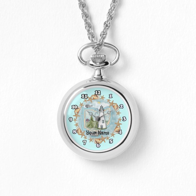 Ohio Muscheln Lighthouse watch Armbanduhr (Vorderseite)