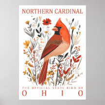 Ohio Northern Cardinal Staatsvogel Botanisch