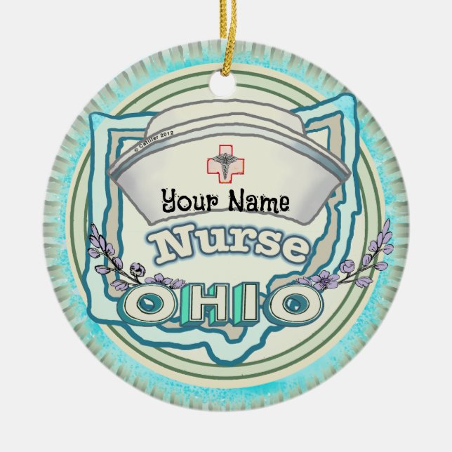 Ohio Nurse Keramik Ornament (Vorne)