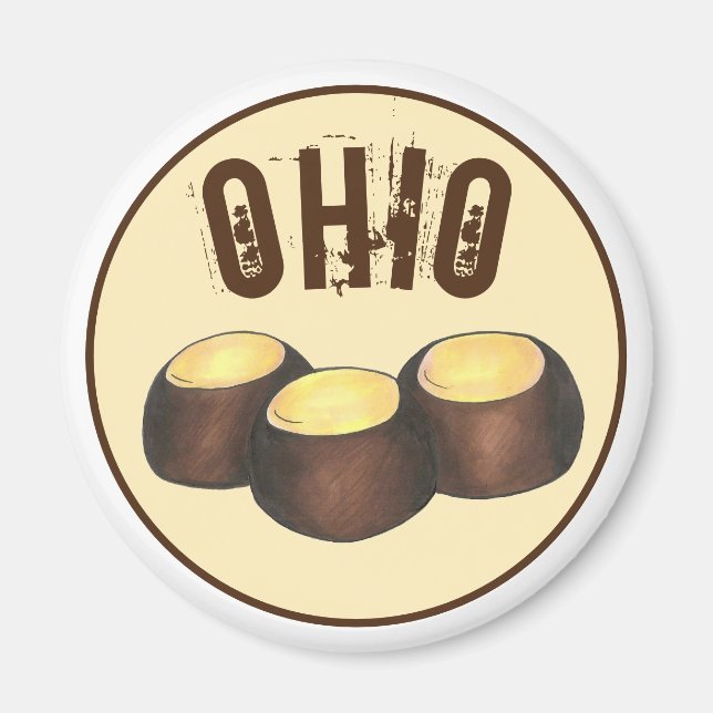 Ohio OH Peanut Butter Buckeye Buck Eye Nut Candy Magnet (Vorne)
