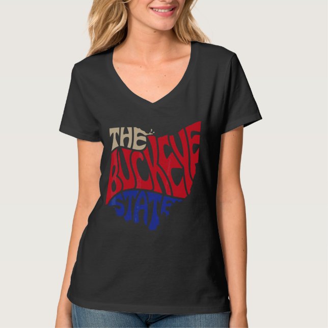 Ohio Oh Uns Staat Gestaltmotto T-Shirt (Vorderseite)