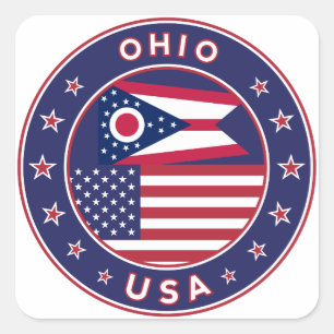 Ohio, Ohio T - Shirt, Ohio Aufkleber, Telefonzelle Quadratischer Aufkleber