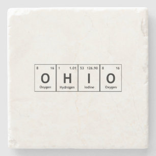 OHIO Periodische Tabellenelemente Word Chemical Sy Steinuntersetzer