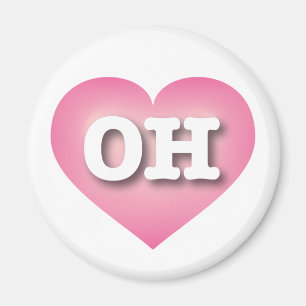 Ohio Pink Fade Heart - I Liebe OH Magnet