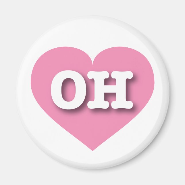 Ohio Pink Heart - I Liebe OH Magnet (Vorne)