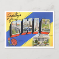 Ohio Postkarte mit großen Buchstaben