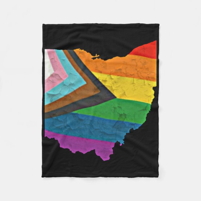 Ohio Pride Sticker Fleecedecke (Vorderseite)