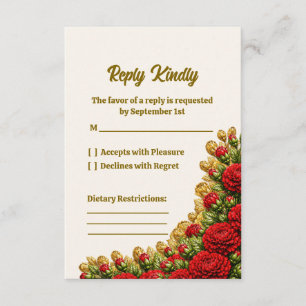 Ohio Red Carnation Hochzeit-RSVP-Karte RSVP Karte