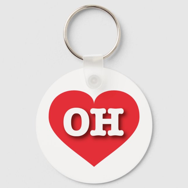 Ohio Red Heart - I Liebe OH Schlüsselanhänger (Vorderseite)
