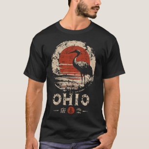 Ohio River Ukiyo-e Heartland Herbstlandschaft T-Shirt