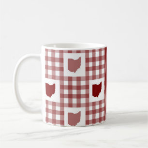 Ohio Rot Gingham Kaffeetasse