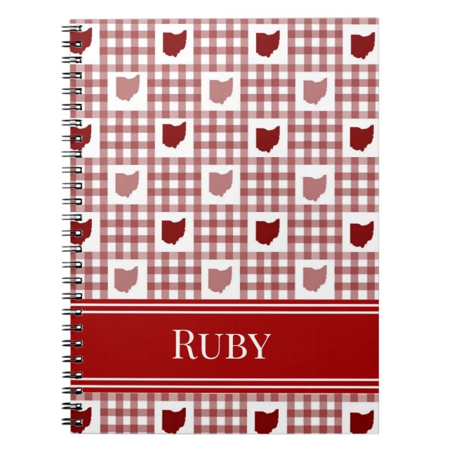 Ohio Rot Gingham Notizblock (Vorderseite)