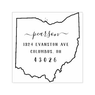 Ohio Rücksendeadresse Briefmarke Selbstfarbig Permastempel
