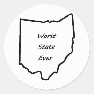 Ohio Schlimmster Staat je Runder Aufkleber