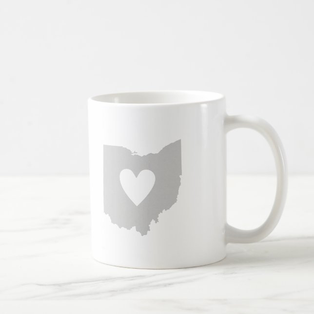 Ohio Silhouette mit Herz-Kaffee-Tasse Kaffeetasse (Rechts)