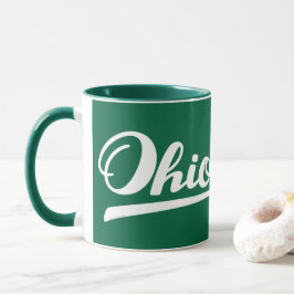 Ohio-Skript-Grün-Andenken Tasse