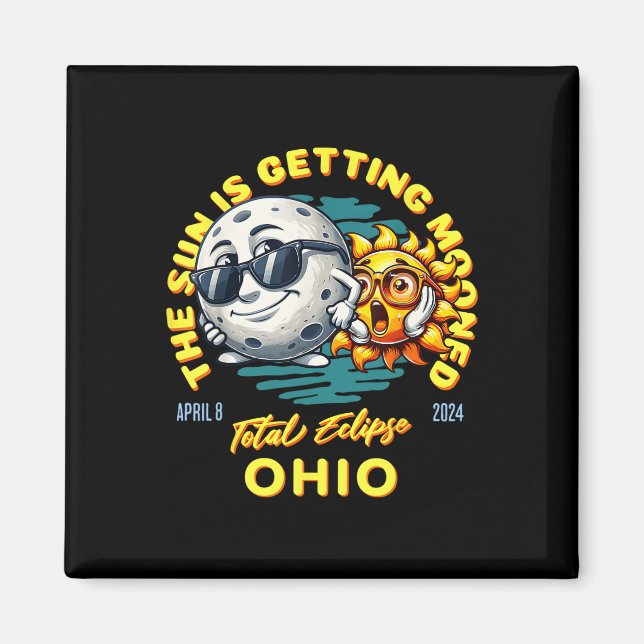 Ohio Solar Eclipse Apr 8 2024 Sun wird mobil Magnet (Vorne)