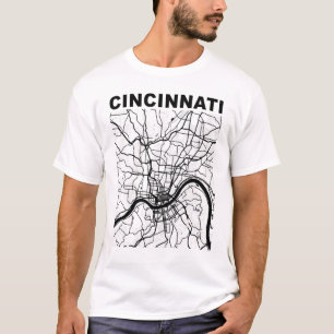 Ohio Souvenir Cincinnati City Street Karte T-Shirt