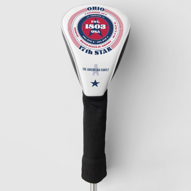 Ohio Staat Circle Custom Golf Head Cover Golf Headcover (Vorderseite)