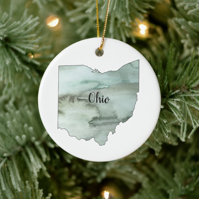 Ohio Staat Illustration Keramik Ornament (Baum)