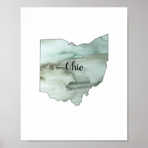 Ohio Staat Illustration Malerei Poster