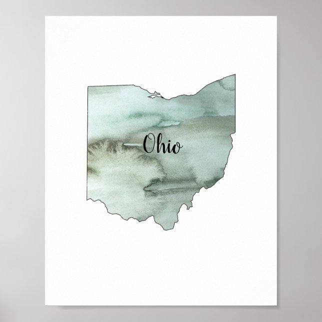 Ohio Staat Illustration Malerei Poster (Vorne)