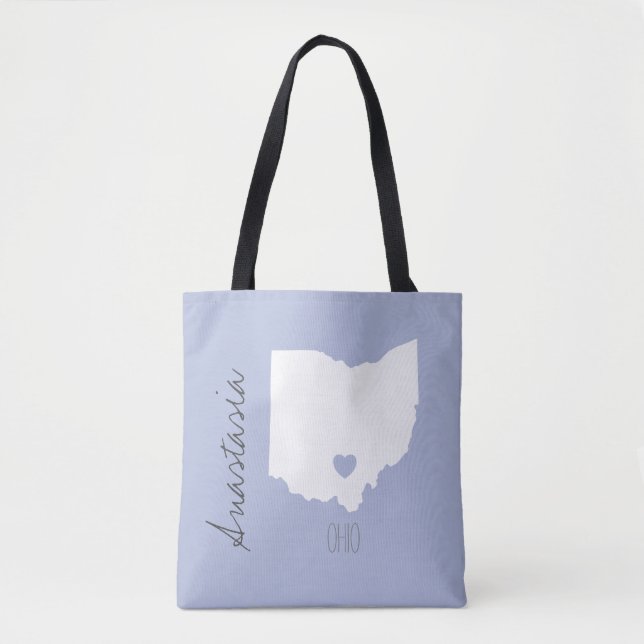 Ohio Staat Map personalisiert Name Tasche (Vorderseite)