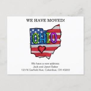 Ohio Staat Moving Announcement Cards Postkarte