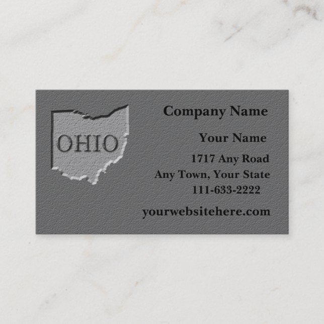 Ohio Staat Visitenkarte geschnitzter Stein Aussehe (Vorderseite)