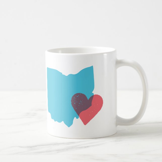 Ohio-Staats-Form-Liebe-Tasse Kaffeetasse (Rechts)