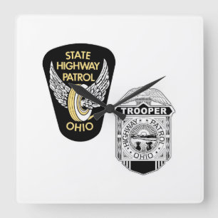 Ohio-Staats-Landstraßen-Patrouille - OSP - Quadratische Wanduhr