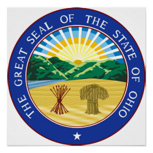 Ohio-Staats-Siegelamerika-Republiksymbolflagge Poster