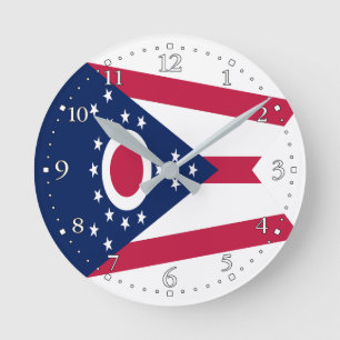Ohio Staatsflaggen-Rund-Uhr Runde Wanduhr