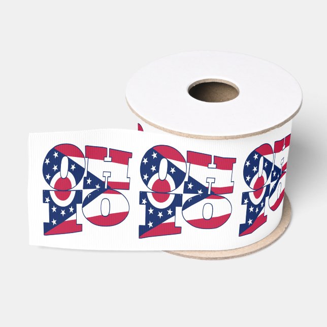 Ohio-Staatsflaggen-Typografieentwurf Ripsband (Spule)