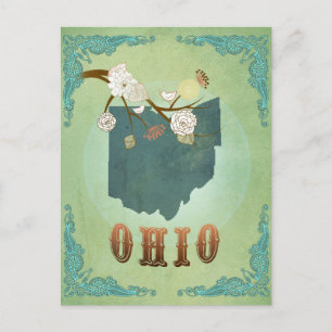 Ohio Staatskarte – Grün Postkarte