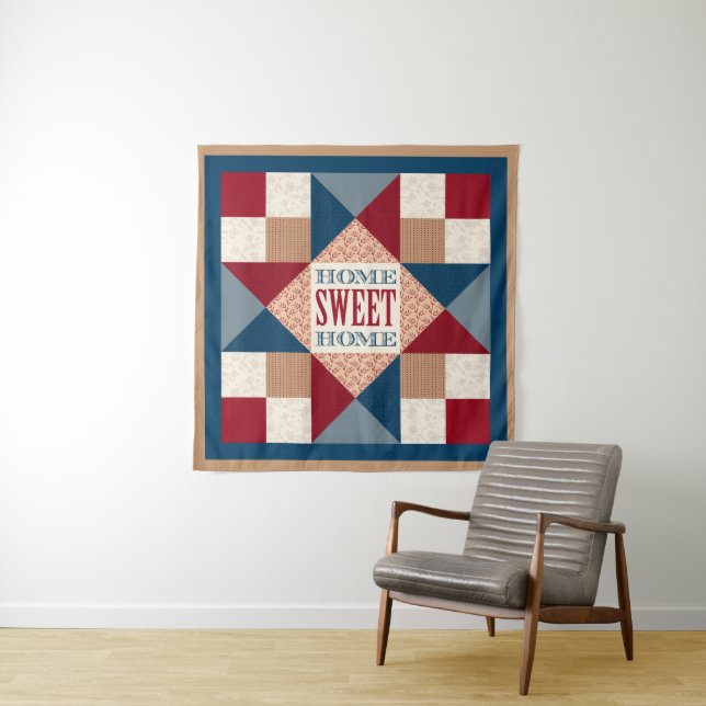 Ohio Star Quilt Block - Zuhause Sweet Zuhause Wandteppich (Beispiel)