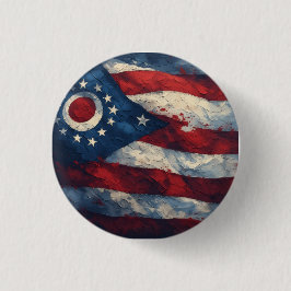 Ohio State Flag Design | Buckeye State Pride Gift Button