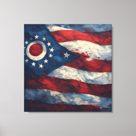 Ohio State Flag Design | Buckeye State Pride Gift Leinwanddruck